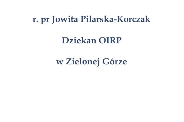 Dziekan OIRP - patronat
