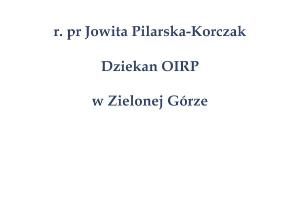 Dziekan OIRP - patronat